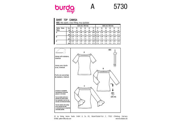 Burda 5730 - Topper.