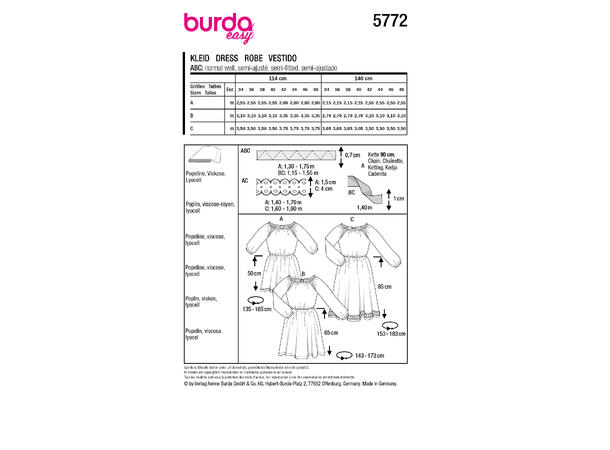 Burda 5772 - Kjole.