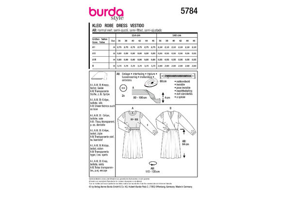 Burda 5784 - Kjole.