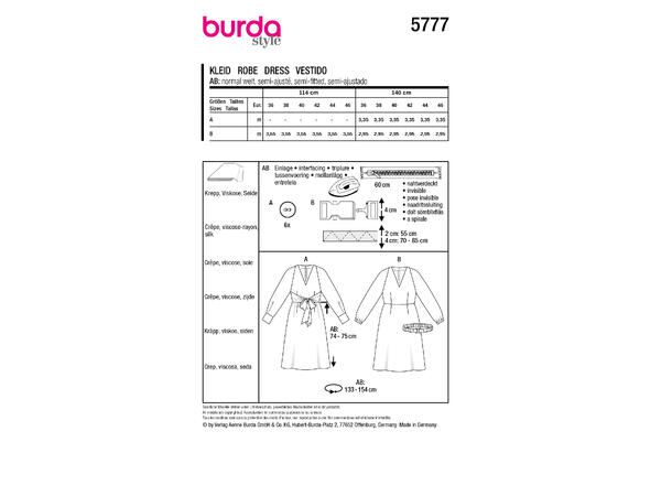 Burda 5777 - Kjole.