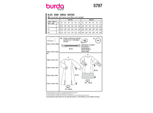 Burda 5797 - Kjole.