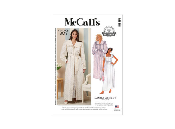 McCall's 8381 - Vintage nattkjole og morgenkåpe.