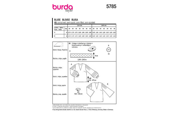 Burda 5785 - Bluse.