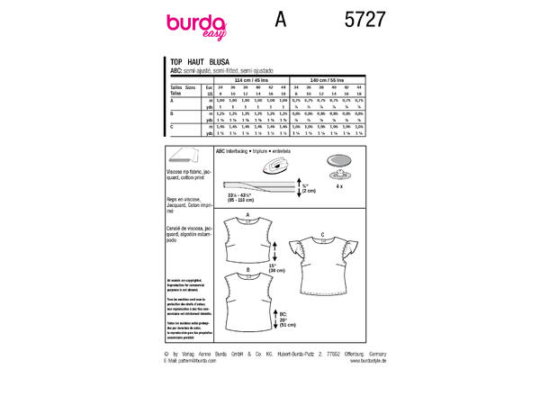 Burda 5727 - Topper.