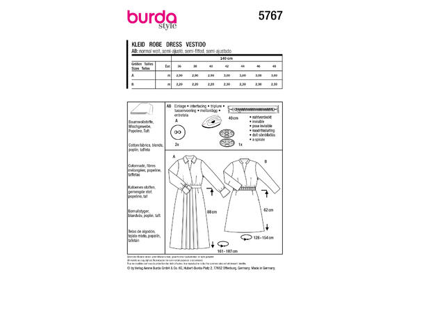 Burda 5766 - Kjole.