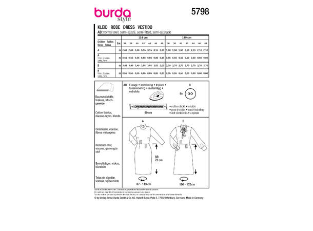 Burda 5798 - Kjole.