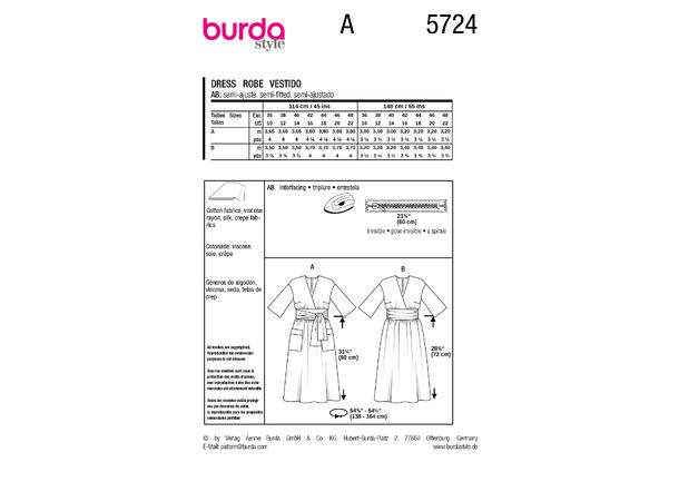 Burda 5724 - Kjole.