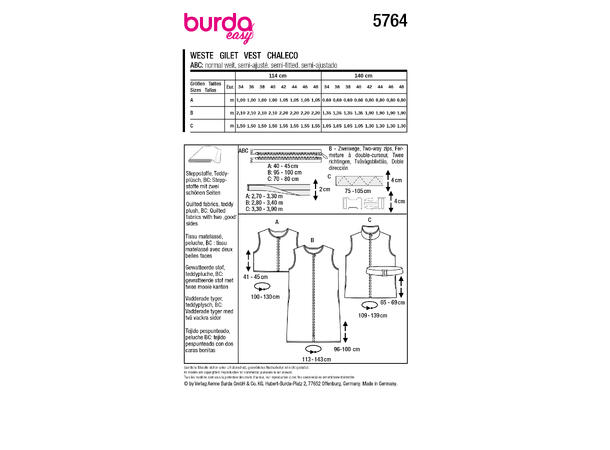 Burda 5764 - Vest.